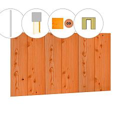 Halfhouts rabat plankenset douglas bij wand B, t.b.v. enkele deur, 228,5 x 224 cm, transparant gespoten.