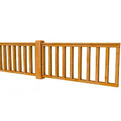 Hekwerk recht douglas type D, 328,5 x 73 cm, transparant gespoten.