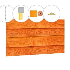 Zweeds rabat douglas enkelzijdige topgevel t.b.v. kapschuur Excellent XXL, transparant gespoten.