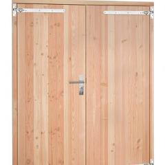 Douglas dubbele dichte deur inclusief kozijn, 168 x 201 cm, transparant gespoten.