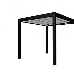 Buitenverblijf plat dak Allure I, vuren, basismodel L/B, 253x303 cm, wit gespoten.