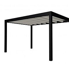 Buitenverblijf plat dak Allure I, vuren, basismodel L/E, 395x303 cm, wit gespoten.