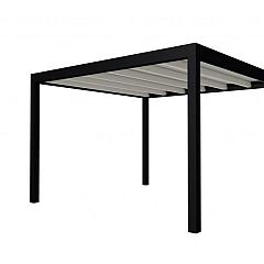 Buitenverblijf plat dak Allure I, vuren, basismodel XL/D, 353x353 cm, wit gespoten.