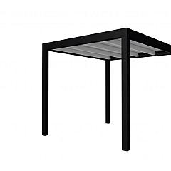 Buitenverblijf plat dak Allure I, vuren, basismodel L/B, 253x303 cm, lichtgrijs gespoten.