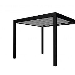 Buitenverblijf plat dak Allure I, vuren, basismodel L/C, 303x303 cm, lichtgrijs gespoten.