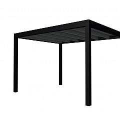 Buitenverblijf plat dak Allure I, vuren, basismodel L/D, 353x303 cm, antraciet gespoten.