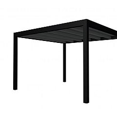 Buitenverblijf plat dak Allure I, vuren, basismodel XL/D, 353x353 cm, antraciet gespoten.