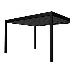 Buitenverblijf plat dak Allure I, vuren, basismodel XL/E, 395x353 cm, antraciet gespoten.