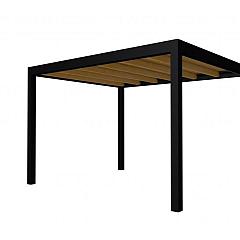 Buitenverblijf plat dak Allure I, douglas, basismodel L/D, 353x303 cm, groen geïmpregneerd.