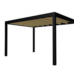 Buitenverblijf plat dak Allure I, vuren, basismodel L/E, 395x303 cm, groen geïmpregneerd.