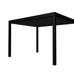 Buitenverblijf plat dak Allure I, douglas, basismodel L/D, 353x303 cm, zwart geïmpregneerd.