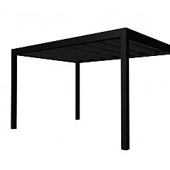 Buitenverblijf plat dak Allure I, douglas, basismodel L/E, 395x303 cm, zwart geïmpregneerd.