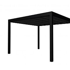 Buitenverblijf plat dak Allure I, douglas, basismodel XL/D, 353x353 cm, zwart geïmpregneerd.