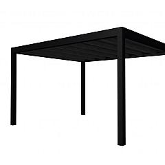 Buitenverblijf plat dak Allure I, douglas, basismodel XL/E, 395x353 cm, zwart geïmpregneerd.