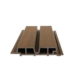 NewTechWood HKC co-extrusie Castellation PRO65 wandbekleding, 3,3 x 18 x 390 cm, Teak.