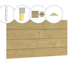 Zweeds rabat vuren enkelzijdige topgevel t.b.v. kapschuur Excellent XXL, groen geïmpregneerd.