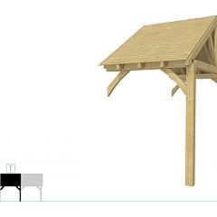 Buitenverblijf met zadeldak Excellent Modulair, vuren, tussenstuk XXL/A, 193x399 cm, groen geïmpregneerd.