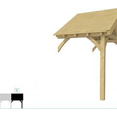 Buitenverblijf met zadeldak Excellent Modulair, vuren, rechterdeel XXL/A, 193x399 cm, groen geïmpregneerd.