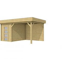 Vuren Topvision Kiekendief, 200 x 300 en luifel 300 cm, groen geïmpregneerd.