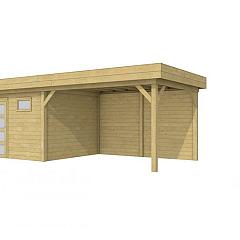 Vuren Topvision Tapuit, 300 x 300 en luifel 400 cm, groen geïmpregneerd.