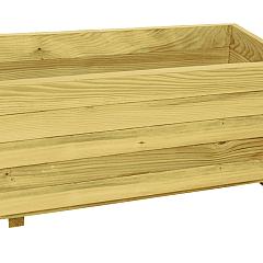 Bloembak rechthoek 39 x 100 x 50 cm (HxBxD), groen geïmpregneerd.