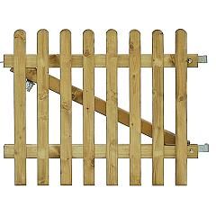 Excellent poort inclusief klinkset, 100 x 80 cm, groen geïmpregneerd.