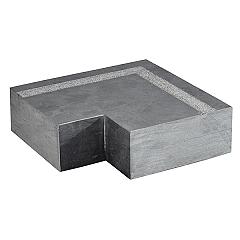 Blue Stone traptrede gezoet + anti-slip rand hoekstuk 50/35x15 cm.