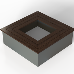 Zitbank | Vierkant | Hardhout | 240x240x47 cm