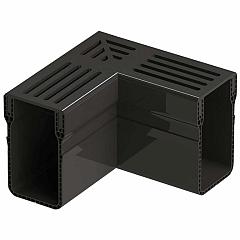 Garden Drain | Hoekstuk | Zwart aluminium | 15x6,5x10,4 cm