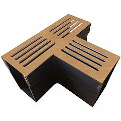 Garden Drain | T-stuk | Cortenstaal | 18,2x6,5x10,4 cm