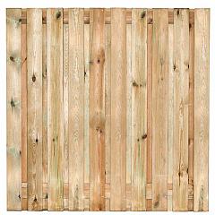 Tuinscherm | Grenen | Bois 21 planks/15mm |  Geschaafd/RVS | Groen | Geïmpregneerd | 180x180 cm