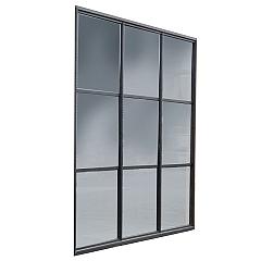 Industriële glazen wand | Zwart gecoat | 278,5x224 cm