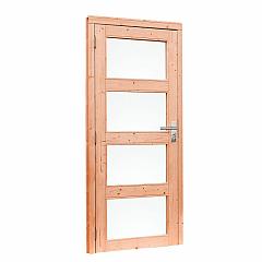 Links draaiende enkele deur | 4-ruits | Melkglas | 90x201 cm (bxh)