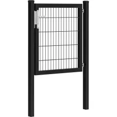 Hillfence metalen enkele poort Premium+slot 100x100cm zwart