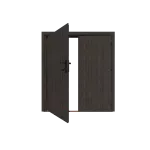 Excellent/Elegant Dubbele Deur Vuren Zwart Dicht