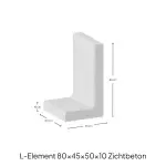 L-Element 80x45x50x10cm Zichtbeton