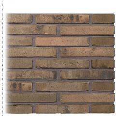 Gevelsteen | Vormbak Wasserstrich | Firenze Nero (Naturel Mangaan Bont gesinterd) | Hilversums formaat