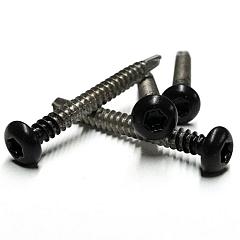 RVS schroef met gekleurde top voor NTW Castellation PRO, set a 50 stuks incl bit, Ebony Zwart