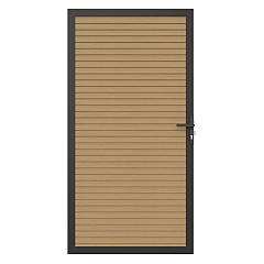 NewTechWood co-extrusie composiet deur in aluminium frame, horizontaal triple, 100 x 195 cm, Red Cedar.