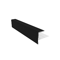 NewTechWood aluminium co-extrusie eindprofiel t.b.v. Castellation PRO, 5 x 5 x 300 cm, Ebony zwart.