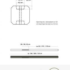 Betonpaal glad met diamantkop 10 x 10 x 190 cm, grijs ongecoat, eindpaal tbv scherm 90 cm hoog