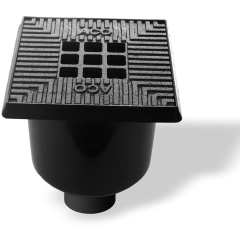 ACO Vloerput 200x200 met vuilemmer rooster gecoat RAL 9006 (ALU kleur)