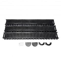 Actie Drain | WS | Met PE rooster incl 2x eindkap en 1x onderuitlaat | Doos á 3 stuks