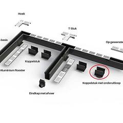 Aquadrain afvoergoot koppelstuk met 80 mm afvoer 65/10