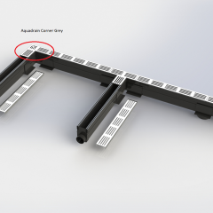 Aquadrain afvoergoot grijs hoekstuk 65/10