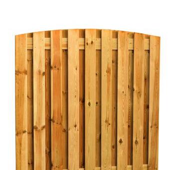 Grenen geschaafd plankenscherm 19-planks 15 mm, 180 x 180 cm, verticaal toog, groen geïmpregneerd.