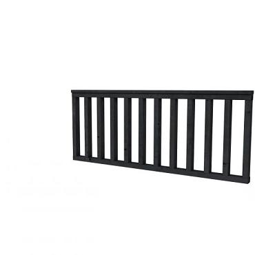 Hekwerk recht douglas type A, 178,5 x 73 cm, zwart geïmpregneerd.
