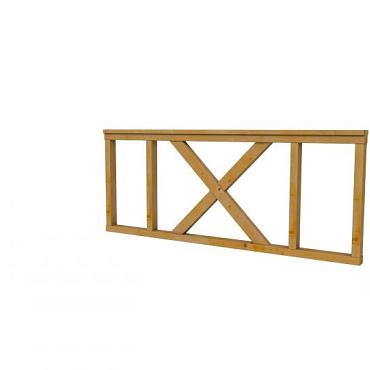 Hekwerk met kruis douglas type A, 178,5 x 73 cm, groen geïmpregneerd.