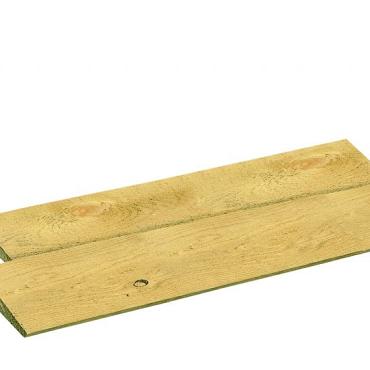 Scandinavisch vuren Zweeds rabat, 1 zijde geschaafd, 1 zijde fijnbezaagd, 1,5-3 x 19,5 x 300 cm, groen geïmpregneerd.