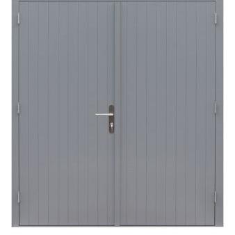 Hardhouten dubbele dichte deur Prestige, 202 x 221 cm, grijs gegrond.